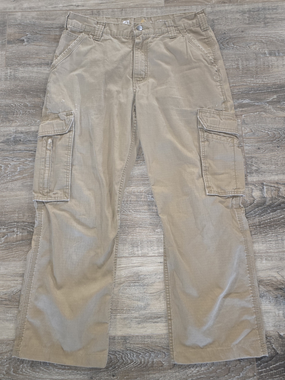 Carhartt Pants Mens 34x32 Ripstop Cargo Relaxed Fit Force Workwear Tan Brown